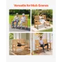 VEVOR Outdoor Bench, 128 cm, 363 kg Weight Capacity for 2-3 Persons, Weatherproof Plastic Frame with Backrest and Wide Armrests,
