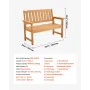 udendørs bænk, 128 cm, 363 kg vægtkapacitet til 2-3 personer