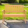Outdoor Bench, 128 cm, 363 kg Weight Capacity for 2-3 Persons, Weatherproof Plastic Frame with Backrest and Wide Armrests, Outsi