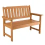 Outdoor Bench, 128 cm, 363 kg Weight Capacity for 2-3 Persons, Weatherproof Plastic Frame with Backrest and Wide Armrests, Outsi