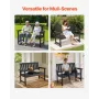 Outdoor Bench, 128 cm, 363 kg Weight Capacity for 2-3 Persons, Weatherproof Plastic Frame with Backrest and Wide Armrests, Outsi