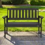 VEVOR Outdoor Bench, 128 cm, 363 kg Weight Capacity for 2-3 Persons, Weatherproof Plastic Frame with Backrest and Wide Armrests,