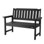 Outdoor Bench, 128 cm, 363 kg Weight Capacity for 2-3 Persons, Weatherproof Plastic Frame with Backrest and Wide Armrests, Outsi