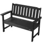 Outdoor Bench, 128 cm, 363 kg Weight Capacity for 2-3 Persons, Weatherproof Plastic Frame with Backrest and Wide Armrests, Outsi
