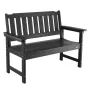 Outdoor Bench, 128 cm, 363 kg Weight Capacity for 2-3 Persons, Weatherproof Plastic Frame with Backrest and Wide Armrests, Outsi