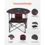 Folding Camping Table, Portable Outdoor Lightweight Picnic Table, 600D Oxford Fabric Waterproof Canvas Travel Beach Tables, with