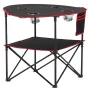 Folding Camping Table, Portable Outdoor Lightweight Picnic Table, 600D Oxford Fabric Waterproof Canvas Travel Beach Tables, with