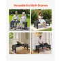 VEVOR Outdoor Bench, 113 cm, 272 kg Weight Capacity, Weatherproof Plastic Frame with Adjustable Level Footpads and Thick Leg, Ou