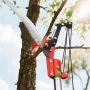 Manual Pole Saw, 118-809.3 cm Extendable Pole Tree Pruner with Scissors, Sharp 65Mn Steel Blade, Lightweight Fiberglass Handle P