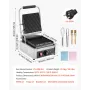 VEVOR Commercial Panini Grill, 1800W Electric Sandwich Panini Maker, Stainless Steel Sandwichs Press Grill with Handle and Temp 