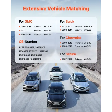 VEVOR Car Generator 11252, Passer til Buick Enclave Base 3.6L 2012-2013, Chevy Traverse LT 2009-2016, GMC Acadia SLT 2007-2015,