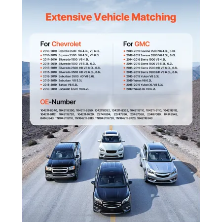 VEVOR bilgenerator 84143543, Passer til Chevy Express 2500 V6 4.3L, V8 6.0L 2018-2019, GMC Sierra 1500 2014-2016, Yukon