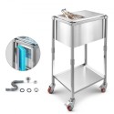28L Rolling Ice Chest Cooler Cart Outdoor Stand Up Ice Bin on Wheels