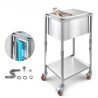28L Rolling Ice Chest Cooler Cart Outdoor Stand Up Ice Bin on Wheels