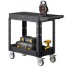 2-Shelf Utility Cart 550 lbs 31,3 x 17,7-tommer servicevogn med hjul