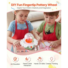 Mini Pottery Wheel, 50 mm and 80 mm Turntables, Adjustable Speed, Electric Clay Wheel for Kids and Beginners, Complete Pottery S