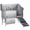 155 cm Dog Grooming Bath Tub Stainless Steel w Ramp Water Filter