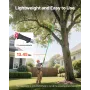 Manual Pole Saw, 118-809.3 cm Extendable Pole Tree Pruner, Sharp 65Mn Steel Blade, Lightweight Fiberglass Handle Pole, Double-Ho