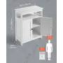 VEVOR Bathroom Floor Cabinet, 3-Tier, Wooden Storage Organizer with 2 Doors and Adjustable Shelf, Modern Bathroom Furniture Home