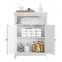 Bathroom Floor Cabinet, 3-Tier, Wooden Storage Organizer with 2 Doors and Adjustable Shelf, Modern Bathroom Furniture Home Decor