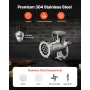 VEVOR Manual Meat Grinder, 304 Stainless Steel Hand Crank Meat Mincer with Steel Table Clamp, Sausage Stuffer with 2 Cutting Pla