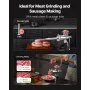 VEVOR Manual Meat Grinder, 304 Stainless Steel Hand Crank Meat Mincer with Steel Table Clamp, Sausage Stuffer with 2 Cutting Pla
