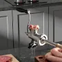 Manual Meat Grinder, 304 Stainless Steel Hand Crank Meat Mincer with Steel Table Clamp, Sausage Stuffer with 2 Cutting Plates & 