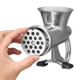 Manual Meat Grinder, 304 Stainless Steel Hand Crank Meat Mincer with Steel Table Clamp, Sausage Stuffer with 2 Cutting Plates & 