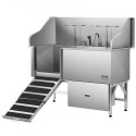 155 cm Dog Grooming Bath Tub Stainless Steel w Ramp Water Filter Left