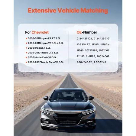VEVOR Car Generator 11185, Passer til Chevrolet Impala LS, LT 3.5L 2006-2011, Impala LTZ 3.9L 2009-2010, Monte Carlo V6