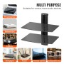 2-Tier Glass Floating Shelves Holds up to 18 lbs TV Wall Mount with Shelf