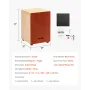 VEVOR Cajon Box Drum, with Internal Guitar Strings, Lightweight Wooden Percussion Box, Portable Birch Wood Drum Musical Instrume