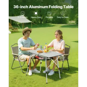 Folde Camping Bord, Transportable Roll Up Sideborde, Letvægts