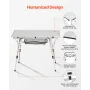 Folding Camping Table, Portable Roll Up Side Tables, Lightweight Aluminum Beach Table with Adjustable Height, Top Mesh Layer and