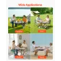 Folding Camping Table, Portable Roll Up Side Tables, Lightweight Aluminum Beach Table with Adjustable Height, Top Mesh Layer and