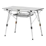 Folding Camping Table, Portable Roll Up Side Tables, Lightweight Aluminum Beach Table with Adjustable Height, Top Mesh Layer and