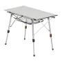 Folding Camping Table, Portable Roll Up Side Tables, Lightweight Aluminum Beach Table with Adjustable Height, Top Mesh Layer and