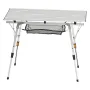 VEVOR Folding Camping Table, Portable Roll Up Side Tables, Lightweight Aluminum Beach Table with Adjustable Height, Top Mesh Lay