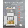 Bathroom Floor Cabinet, 4-Tier, Wooden Storage Organizer with 2 Doors and Adjustable Shelf, Modern Bathroom Furniture Home Decor