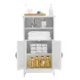 VEVOR Bathroom Floor Cabinet, 4-Tier, Wooden Storage Organizer with 2 Doors and Adjustable Shelf, Modern Bathroom Furniture Home