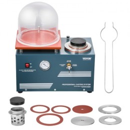 Vakuuminvesteringsstøbningsmaskine 290W Power 3CFM Pump Bell Jar til smykker