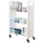 VEVOR rullende biblioteksbogsvogn, 150 kg Kapacitet, 77 x 38 x 122 cm biblioteksvogn, enkeltsidede V-formede hylder med 76,2 mm