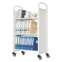 VEVOR Rolling Library Book Cart, 150 kg Capacity, 77 x 38 x 122 cm Library Cart, Single Sided V-Shaped Shelves with 76.2 mm Lock