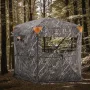 Hunting Blind, 6-7 Person, 288 Degree 5 Side See-Through Ground Blinds with Carrying Bag, Portable Camouflage Tent, Durable Conc