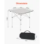 VEVOR Folding Camping Table, Portable Roll Up Side Tables, Small Lightweight Aluminum Beach Table, Compact with Carry Bag, for O