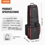 Golf Travel Bag, Outdoors Soft-Sided Golf Travel Cover, Heavy Duty 1800D Polyester Oxford Wear-Resistant Waterproof, Padded Lugg