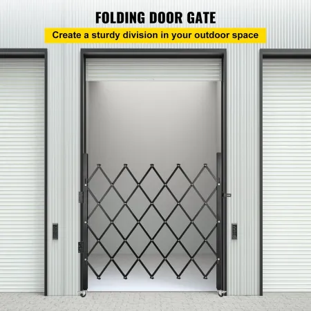 VEVOR Single Folding Security Gate, 180 × 155 cm(W × H) Folding Door Gate, Steel Accordion Security Gate, Flexible Expanding Sec