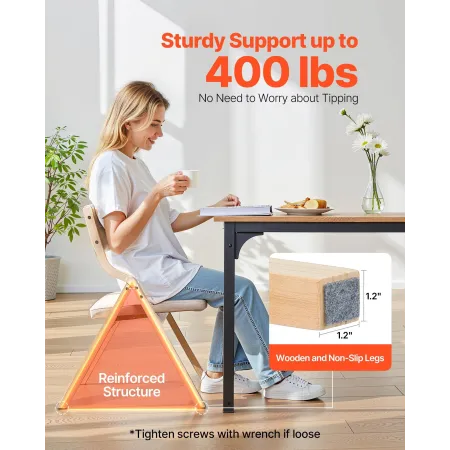 VEVOR træfoldestole med hynde, sæt med 4, bærbar foldbar hyndestol med træstel, moderne polstret spisestuestol