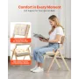 VEVOR Wooden Folding Chairs with Cushion, Set of 4, Portable Foldable Cushion Chair with Wooden Frame, Modern Padded Dining Chai