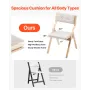 Wooden Folding Chairs with Cushion, Set of 4, Portable Foldable Cushion Chair with Wooden Frame, Modern Padded Dining Chair for 